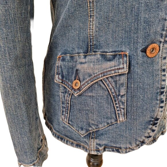 LEVI'S DENIM BLAZER STYLE JACKET SIZE SMALL - Picture 2 of 6